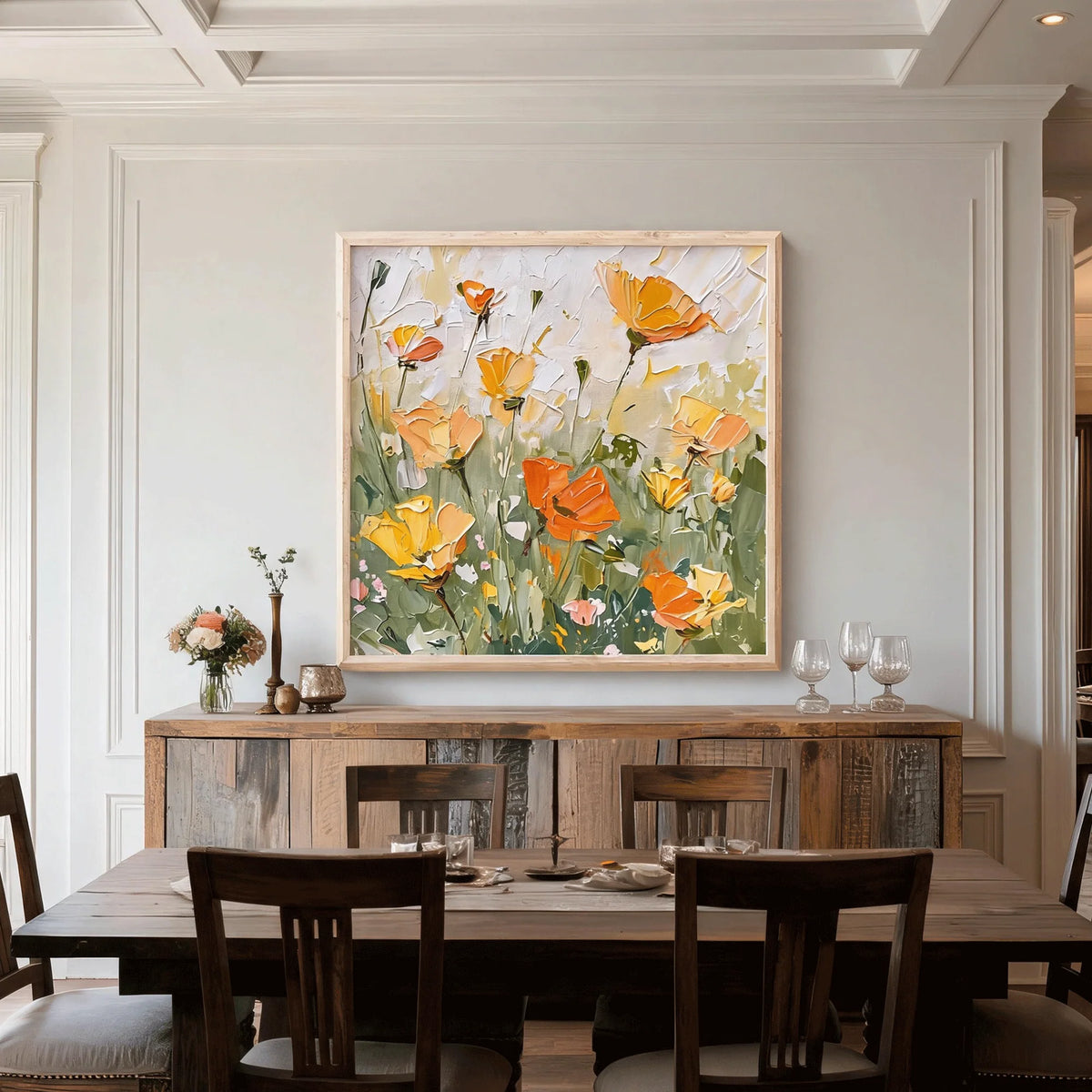 Warm Poppy Garden Wall Art