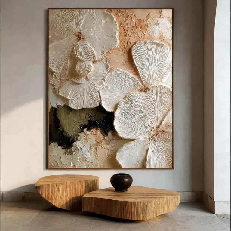 Sculptural Ivory Bloom Wall Art
