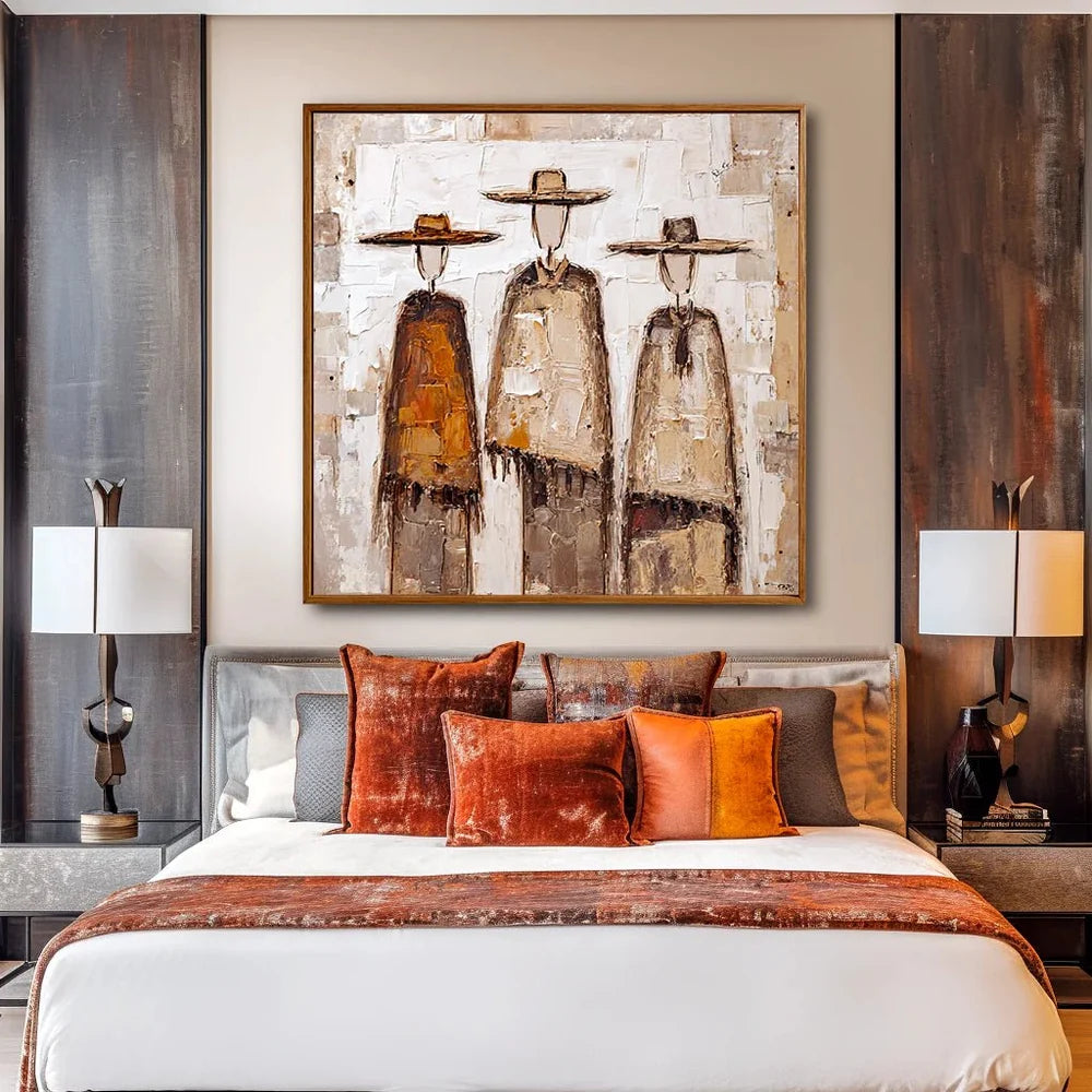 Impasto Trio in Hats Wall Art