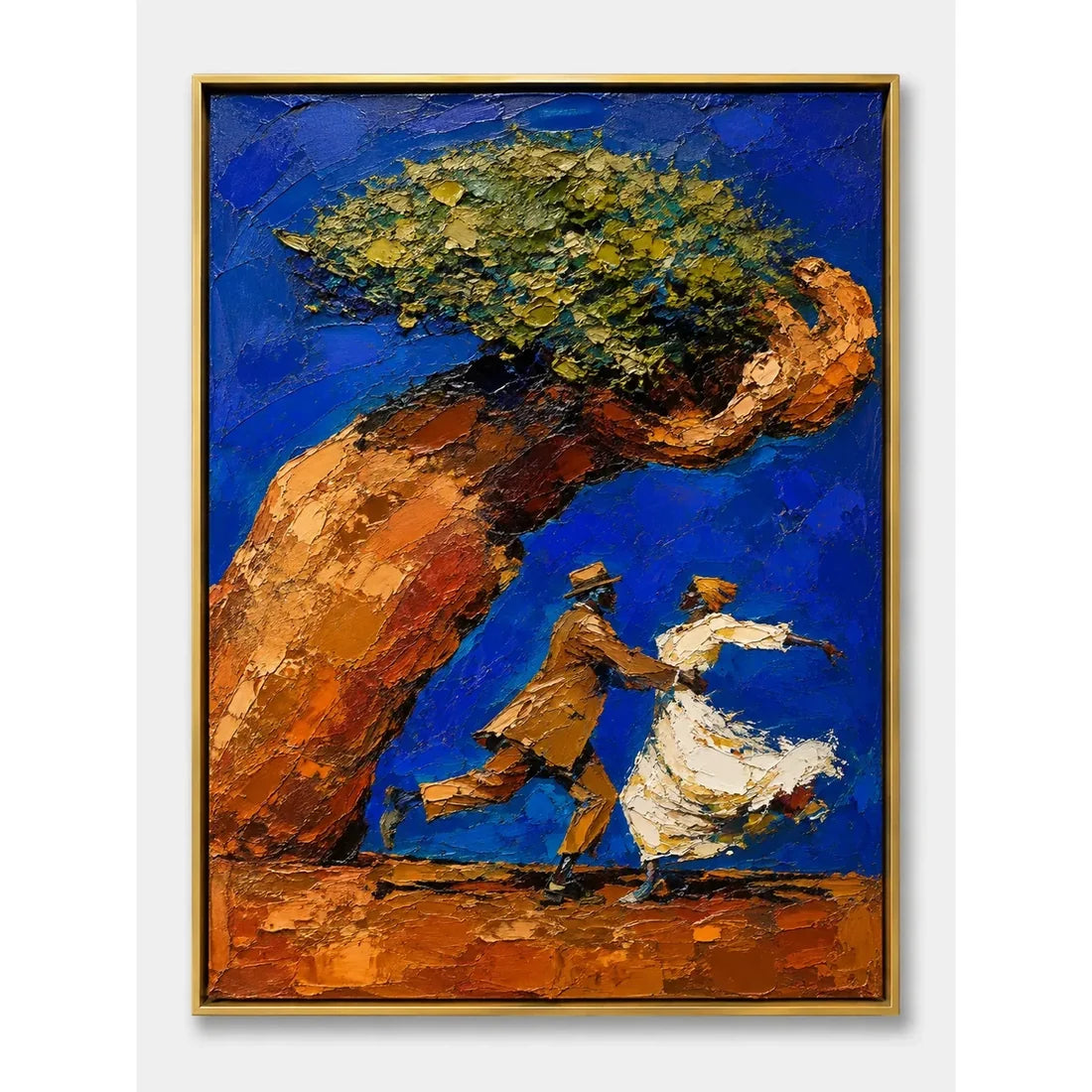 Textured Golden Tree Wall Art