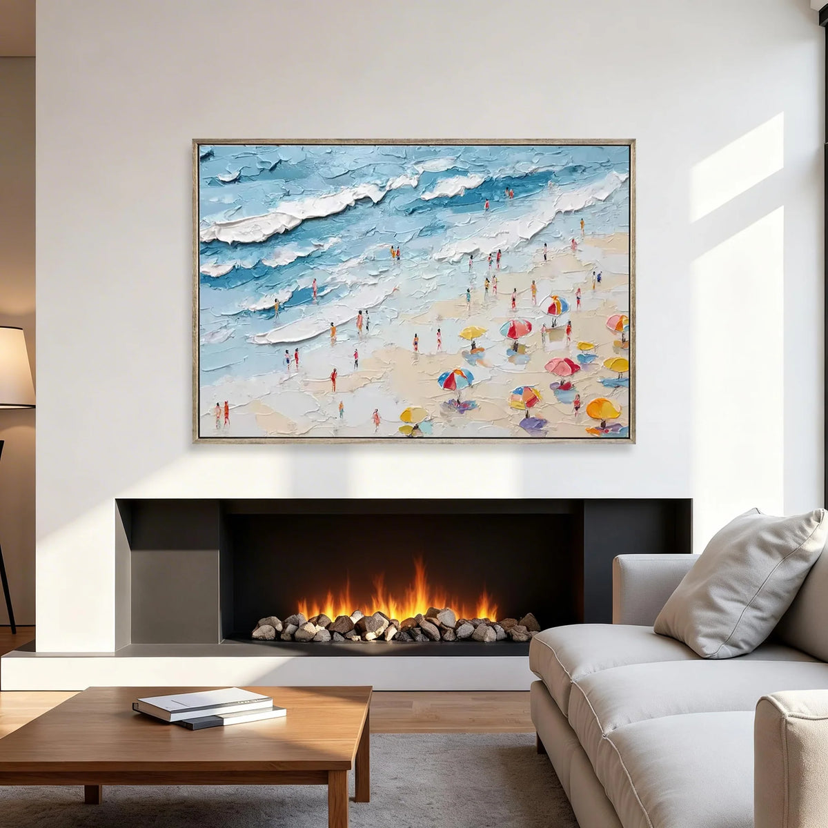 Textured Aerial Summer Beach Wall Art