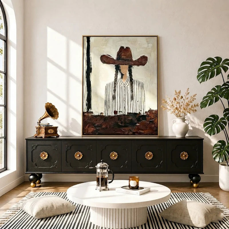 Impasto Braided Cowgirl Wall Art