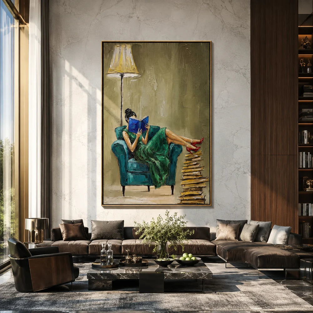 Textured Reclining Reader Wall Art