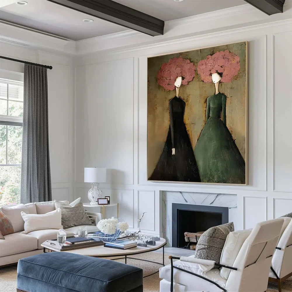 Textured Two Women Wall Art
