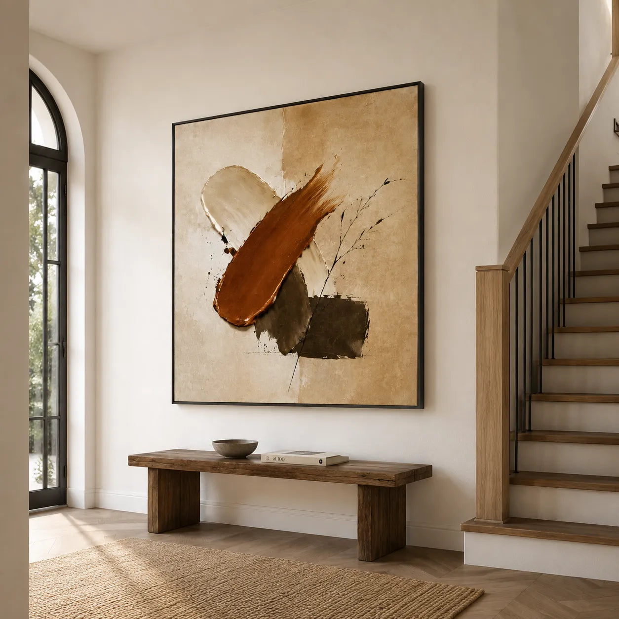 Plaster Textured Rust Sweep Wall Art