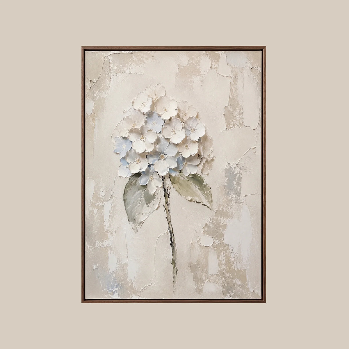 Sculptural White Hydrangea Wall Art