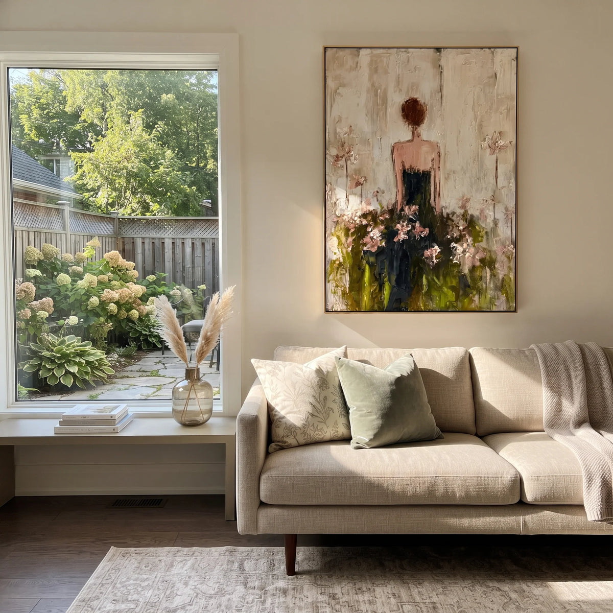 Textured Floral Dress Woman Wall Art