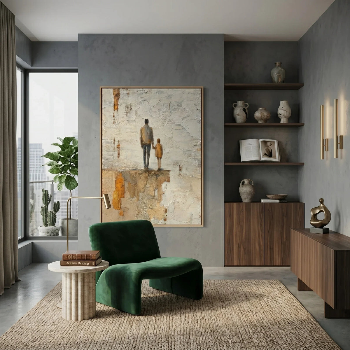 Textured Figures on the Horizon Wall Art
