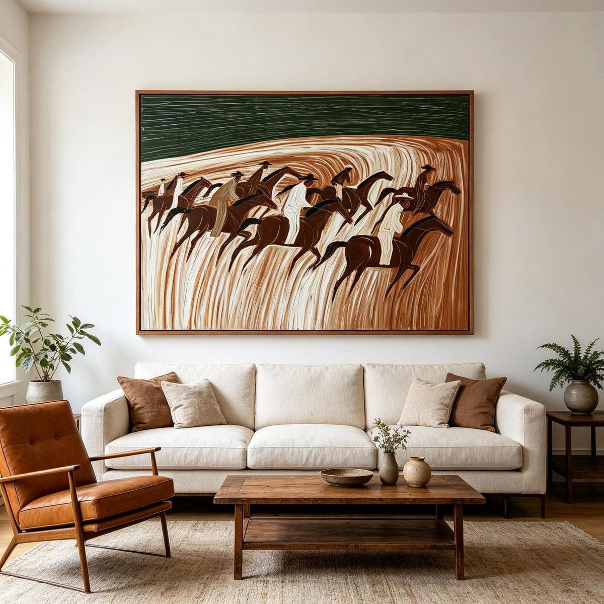 Textured Horse Riders Wall Art