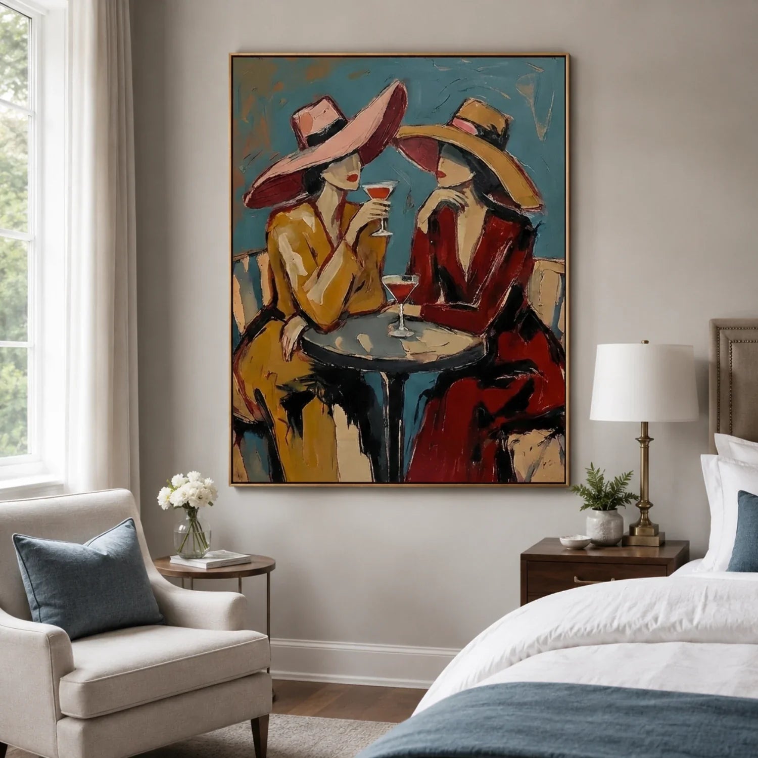 Impasto Wide Hat Cocktail Duo Wall Art