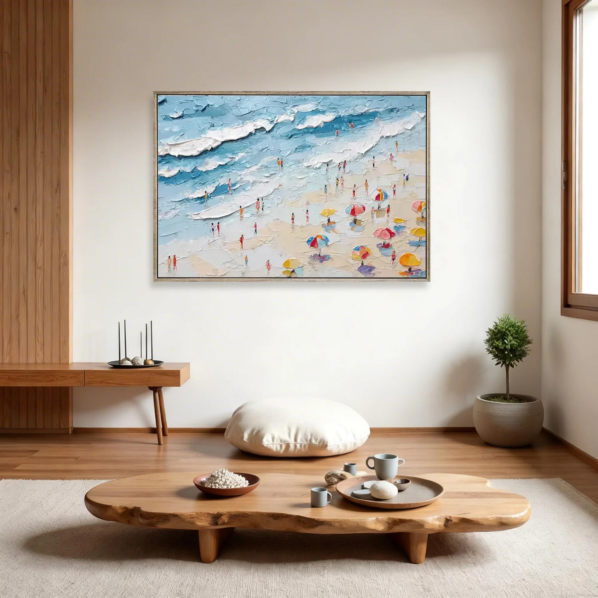 Textured Aerial Summer Beach Wall Art