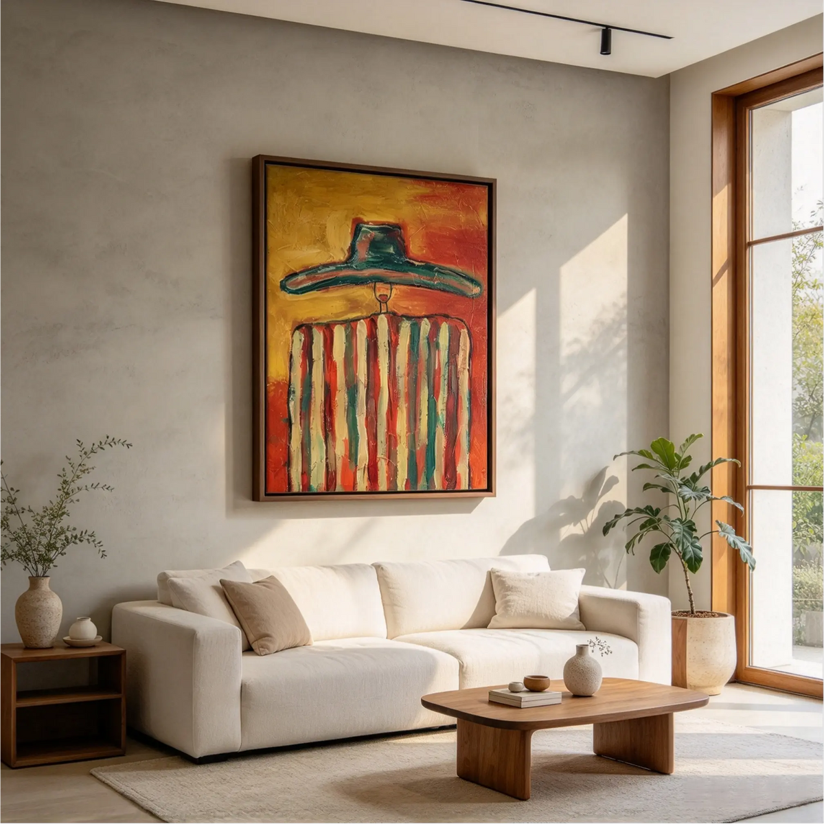 Textured Wide Brim Silhouette Wall Art