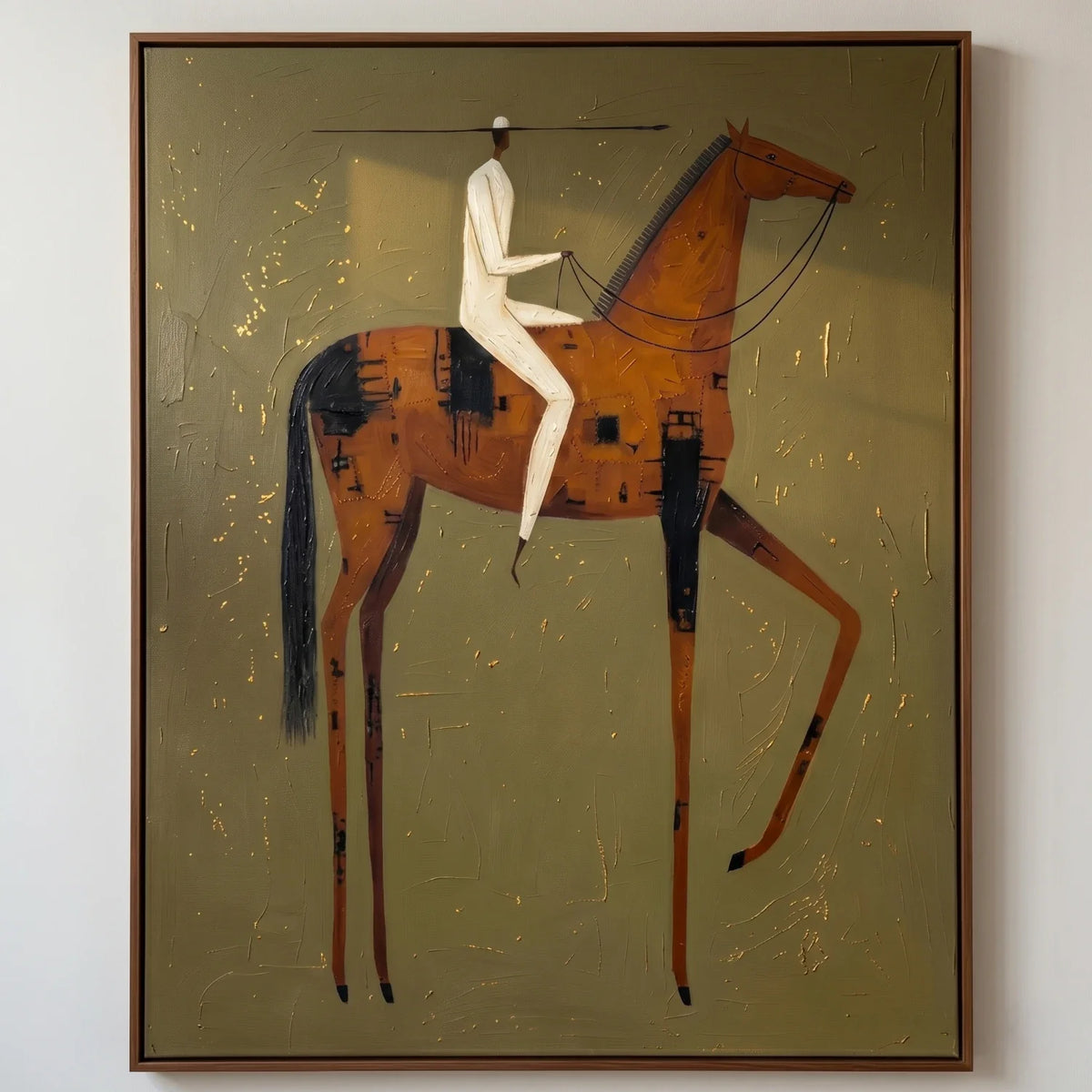 Textured Rider on Horse Wall Art