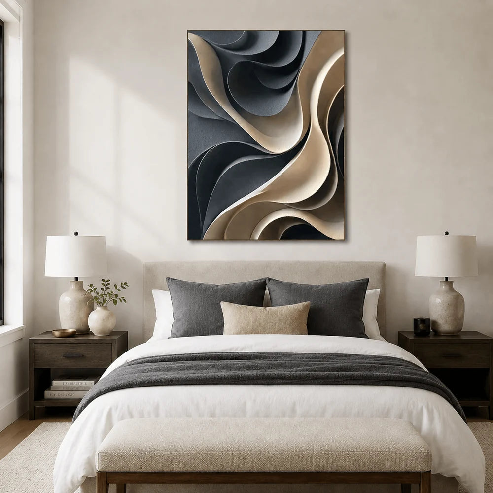 Sculptural Curved Waves Wall Art