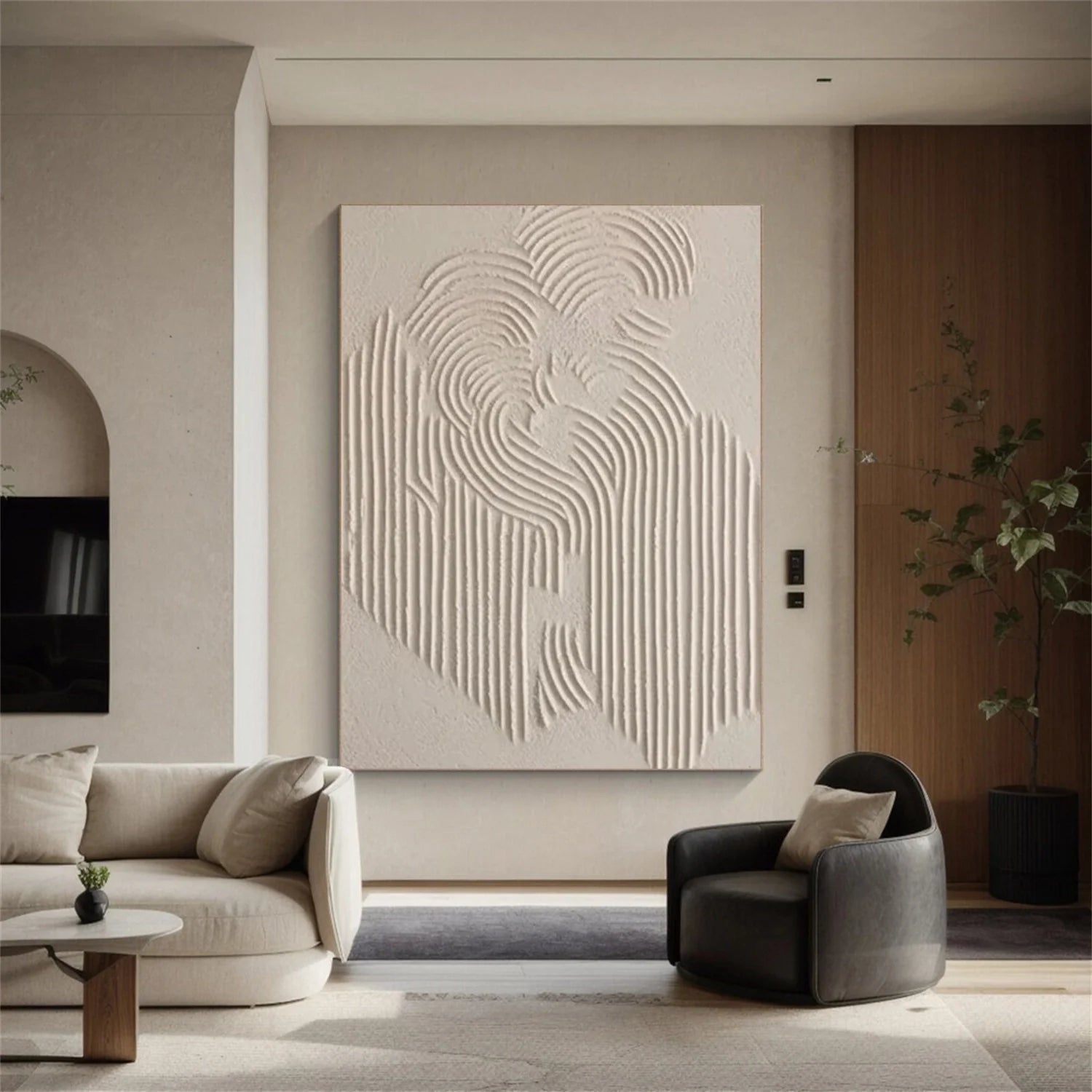 Beige & Brown Abstract