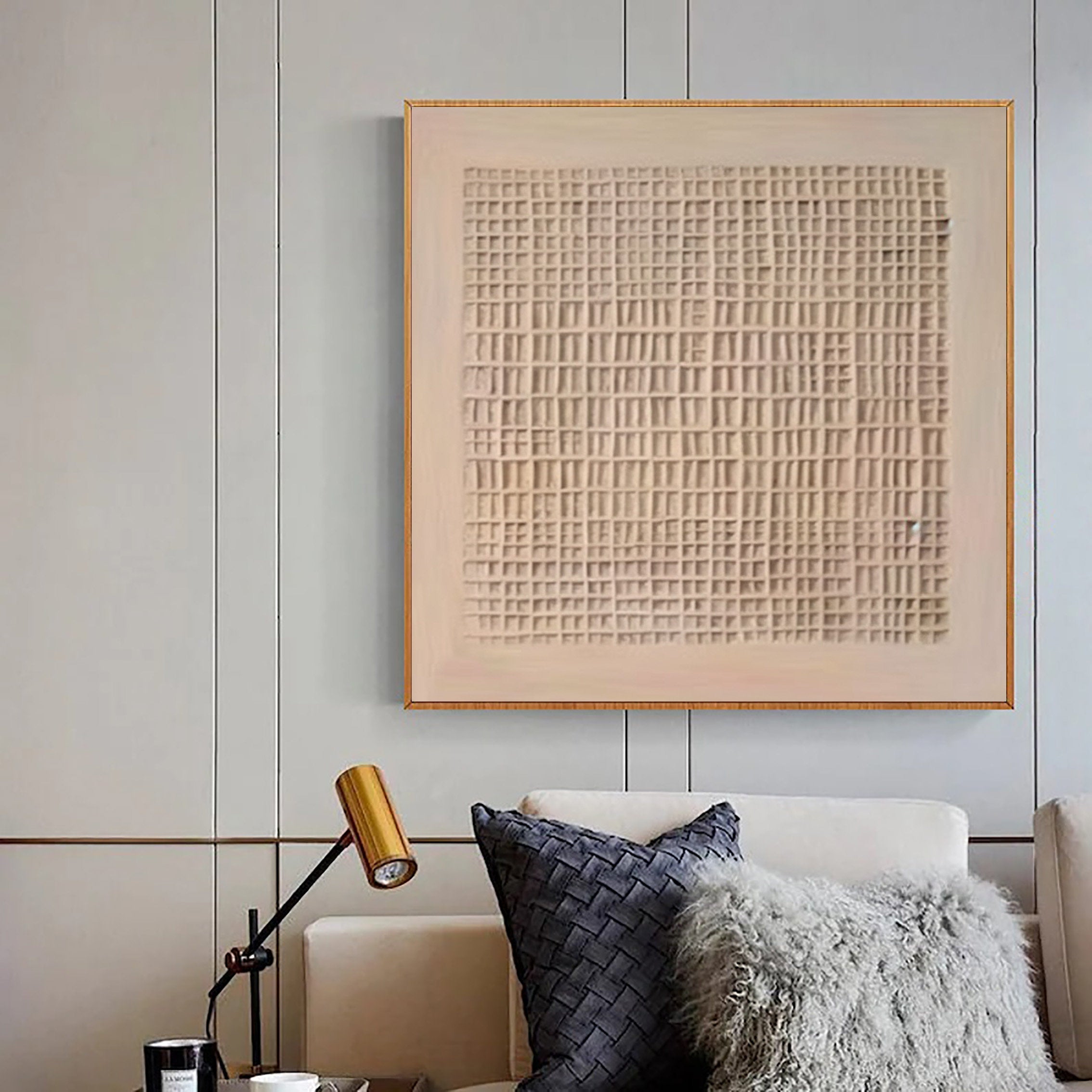 Minimalist Textured Neutral Wall Art – Abstract Geometric Canvas #BB026