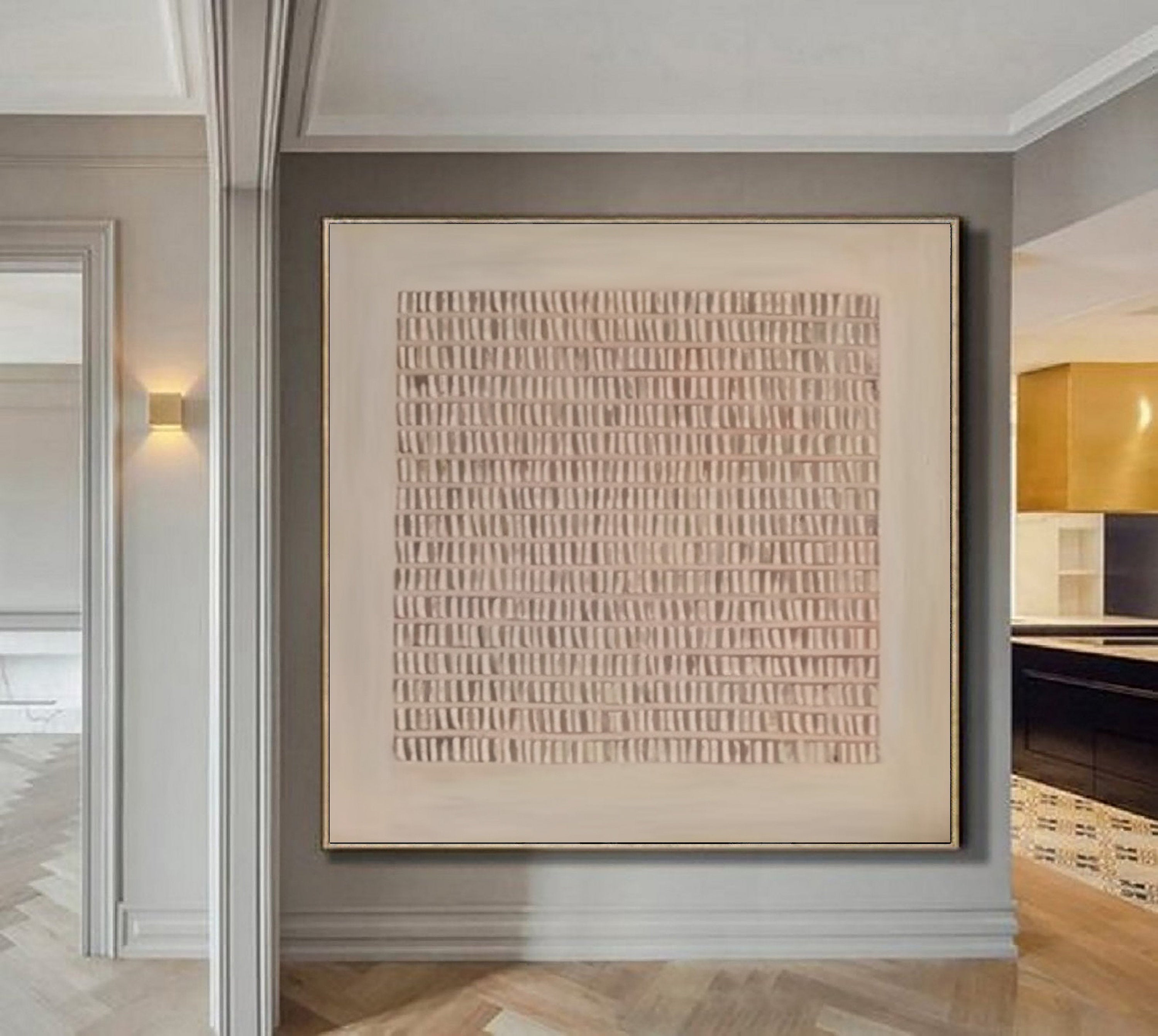 Minimalist Textured Neutral Wall Art – Abstract Geometric Canvas #BB026
