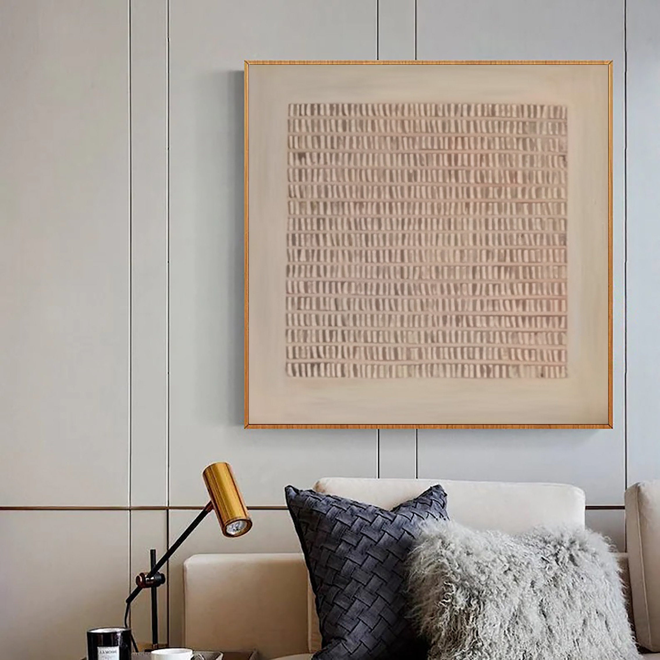 Minimalist Textured Neutral Wall Art – Abstract Geometric Canvas #BB026